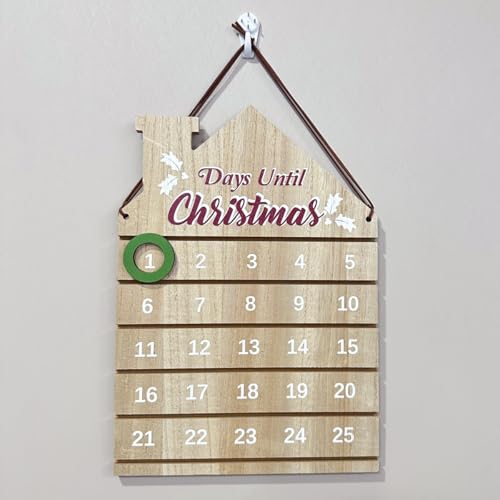 Countdown to Christmas Adventskalender aus Holz, Feiertagsdekoration, 21 x 30 cm von GISELA D