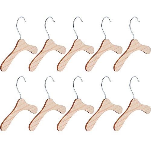 GIVBRO 10 Stück Puppen-Kleiderbügel, Mini-Holz-Kleiderbügel, Zubehör für Haustiere, Kleidung, Puppen, Kleidung, Organisation – 6 cm von GIVBRO