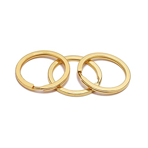 GIVBRO 10 runde Spaltringe, Schlüsselringe, offene Biegeringe für Schlüsselanhänger, handgefertigt, DIY, Handwerk, Schmuckzubehör, goldfarben, 30 mm von GIVBRO