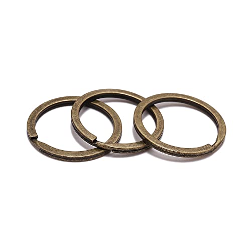 GIVBRO 10 runde Spaltringe, Schlüsselringe, offene Binderinge für Schlüsselanhänger, handgefertigt, DIY, Handwerk, Schmuckzubehör, Bronze, 28 mm von GIVBRO