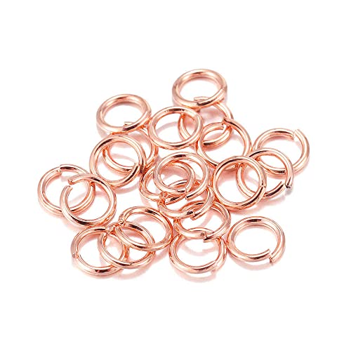 GIVBRO 200 Stück Schlüssel offene Biegeringe Schlüsselanhänger Ringe für Schmuck Anhänger Herstellung DIY Handwerk Zubehör Roségold, 8 mm von GIVBRO