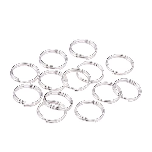 GIVBRO 200 Stück runde Spaltringe Schlüsselanhänger für Schlüsselanhänger, handgefertigt, DIY, Handwerk, Schlüssel, Schmuckzubehör, Silber, 14 mm von GIVBRO