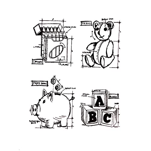 GIVBRO Clear Stamps Bear Pig Transparent Silikon Stempel für Kartenherstellung DIY Scrapbooking Album Journal Handwerk Dekoration von GIVBRO