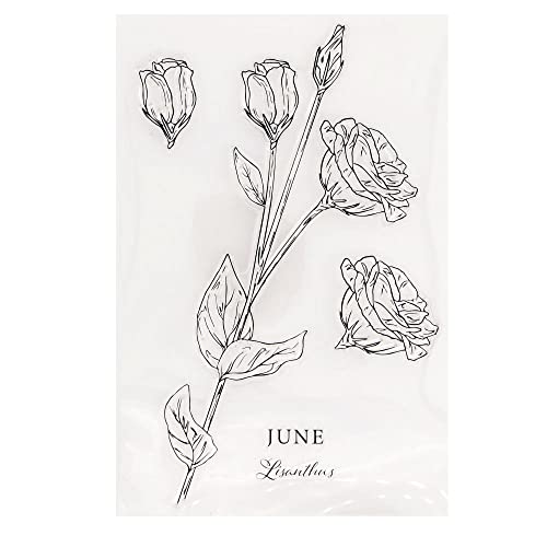 GIVBRO Lisianthus Clear Stamp Silikon Prägestempel für Karten Herstellung Scrapbooking Fotoalbum DIY Handwerk Juni Blumen von GIVBRO