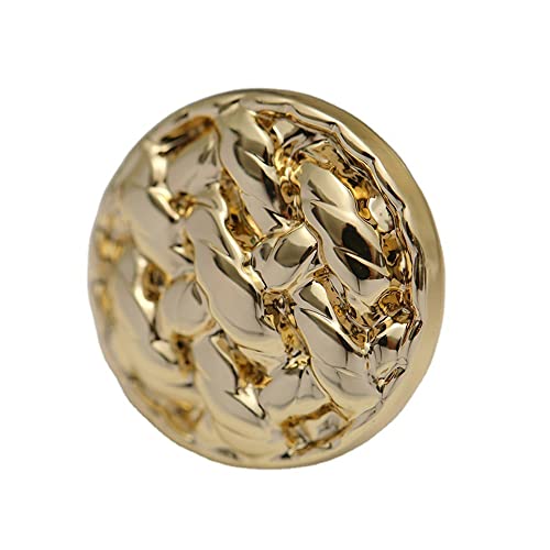 GIVBRO Metallknöpfe Golden Shank Buttons Runde Knöpfe zum Nähen DIY Handwerk Stricken Kleidung Anzug Mantel Hemd Pullover Jacke 6 Stück von GIVBRO