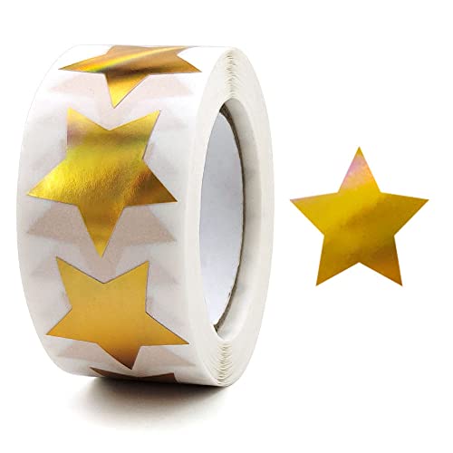 GIVBRO Pailletten Aufkleber Sterne Etiketten Hochzeit Versiegelung Backaufkleber für Süßigkeiten Tüte Geschenkbox Handgemachte Projekt Dekoration (Gold #F) von GIVBRO