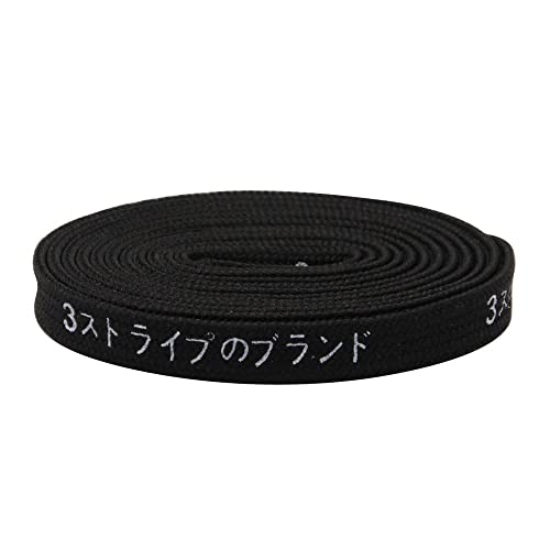 GIVBRO Schnürsenkel Breite Flache Schnürsenkel Japanischer Text Bedruckte Schuhe Schnüre Zubehör für Freizeitschuhe Stiefel Schwarz, 200 cm von GIVBRO