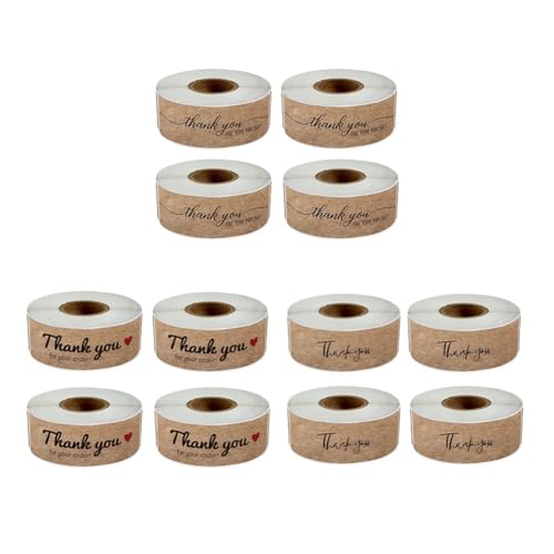 GIWFBQTR 1440-Teiliges Dankeschön-Aufkleber-Set-Set, Dankeschön-Aufkleber, Etikettenrolle, Dankeschön-Set für Umschläge im Einzelhandel, 75 X 25 mm von GIWFBQTR