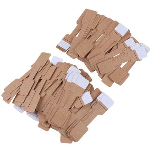 GIWFBQTR 500 Stück Quadratische, Braunes Papier, Preisschilder, Etiketten, Schmuckdisplaykarten, Etiketten, Ringaufkleber, Hängeetiketten, 6 X 1,2 cm von GIWFBQTR