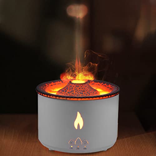 GJCrafts Flammen Befeuchter Aroma Diffuser 360ML, 2 Modi Ultrasonic Duftöl Diffuser Humidifier mit Flam und Qualleneffekt, Oil Aromatherapy Diffuser Raumduft Diffuser Wasserlos Automatische Schließung von GJCrafts