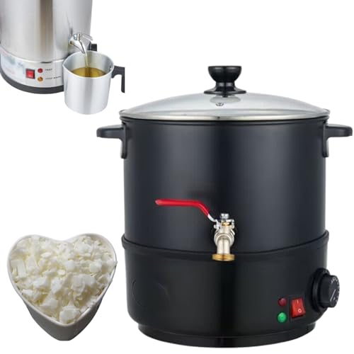 GJLRS 1000W Wachsschmelzer, 8L/10L/20L großer elektrischer Kerzenschmelztopf, mit Schnellausgießer, leicht zu reinigen, Temperatur 30~100℃ einstellbar, zum Schmelzen von Schokolade von GJLRS