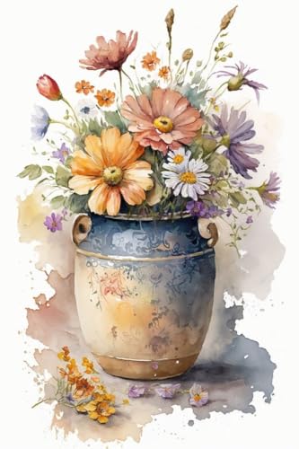 GJSZZO Blumen Malen nach Zahlen für Erwachsene, Flowers Paint by Numbers Adult, Blumen Malen-nach-Zahlen-Bilder für Ölgemälde-Set für die Wanddekoration zu Hause 30x40 cm von GJSZZO