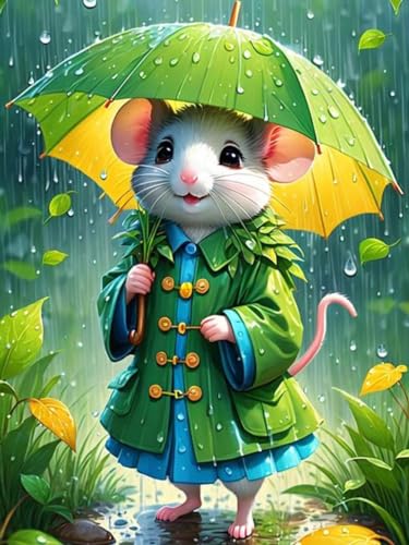 GJSZZO Cute Mouse Diamond Painting kits for Adults, süße Maus Diamont Painting Bilder Erwachsene, Diamant Malerei Set mit für Heimwanddekoration 30x40 cm von GJSZZO