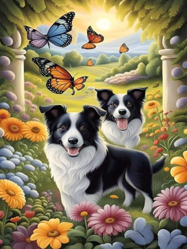 GJSZZO Dog Diamond Painting for Adults, 5D Hund Diamond Painting Kits für Erwachsene, DIY Hund Diamant Malerei Bilder Set mit für Heimwanddekoration 30x40 cm von GJSZZO