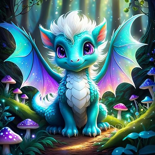 GJSZZO Dragon Diamond Painting Kits for Adults, Drachen Diamant Painting Bilder Erwachsene, Diamant Malerei Set mit für Heimwanddekoration 30x30 cm von GJSZZO