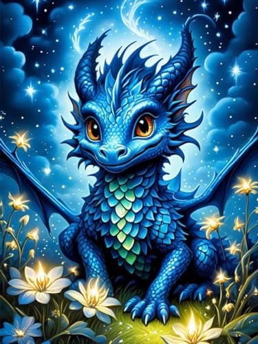 GJSZZO Dragon Diamond Painting für Erwachsene, 5D Drachen Diamant Painting Kits for Adults, DIY Diamant Malerei Diamond Painting Bilder Set mit für Heimwanddekoration 30x40 cm von GJSZZO