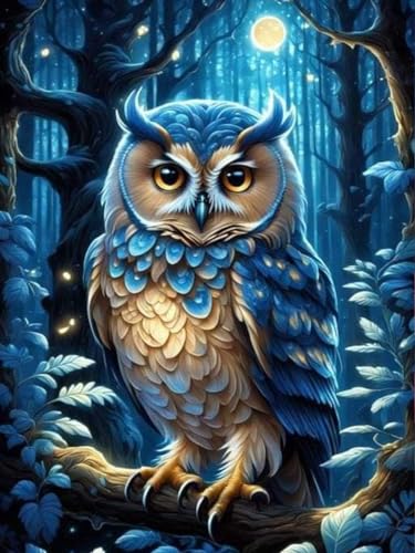 GJSZZO Eule Diamantmalerei für Erwachsene, 5D Owl Diamond Painting kits for Adults, Tiere Diamant Painting Bilder für Heimwanddekoration 30x40 cm von GJSZZO