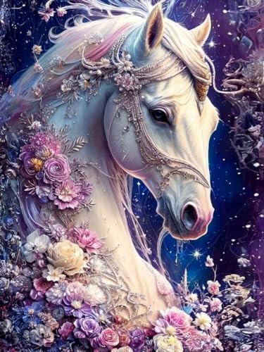 GJSZZO Horse Diamond Painting Kits for Adults, Pferd Diamant Painting Bilder Erwachsene, Diamant Malerei Set mit für Heimwanddekoration 30x40 cm von GJSZZO