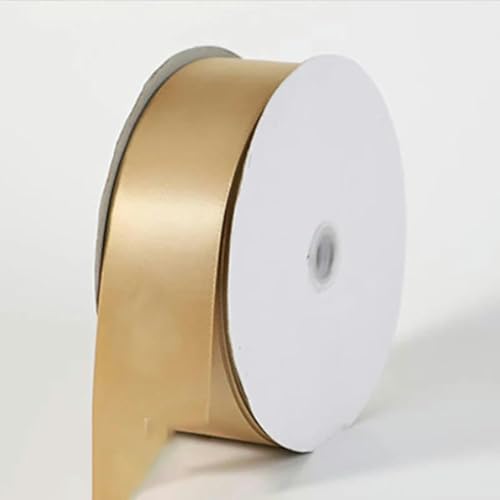 22 m/90 m Seidensatinbänder, Geschenkbänder für Dekorationsboxen, DIY-Handarbeitsbedarf, Champagner-Gold-Band, 5 cm x 90 m von GJUYTD