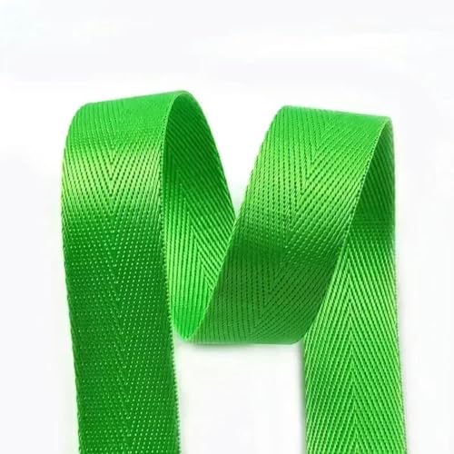 5/10/20 Meter 25 mm Nylon-Gurtband mit Fischgrätenmuster für Taschengurte, Kleidungsgürtel, Schrägband, DIY-Nähzubehör, Grün, von GJUYTD