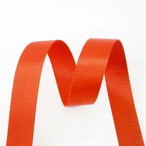 5/10/20 Meter 25 mm Nylon-Gurtband mit Fischgrätenmuster für Taschengurte, Kleidungsgürtel, Schrägband, DIY-Nähzubehör, Orange von GJUYTD