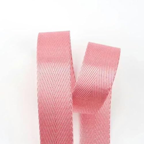 5/10/20 Meter 25 mm Nylon-Gurtband mit Fischgrätenmuster für Taschengurte, Kleidungsgürtel, Schrägband, DIY-Nähzubehör, Rosa, von GJUYTD