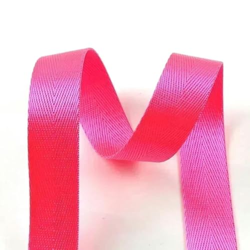 5/10/20 Meter 25 mm Nylon-Gurtband mit Fischgrätenmuster für Taschengurte, Kleidungsgürtel, Schrägband, DIY-Nähzubehör-Fluores von GJUYTD