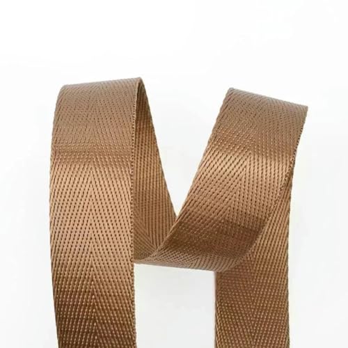 5/10/20 Meter 25 mm Nylon-Gurtband mit Fischgrätenmuster für Taschengurte, Kleidungsgürtel, Schrägband, DIY-Nähzubehör-Khaki-1 von GJUYTD