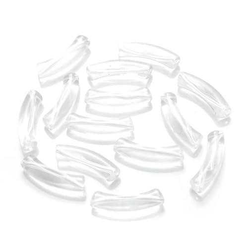 5/10 Stück einfarbige gebogene Acrylperlen, gebogene Röhre für die Herstellung von DIY-Schmuck, Armbändern und Halsketten, 18–11,3,0 mm, 5 Stück von GJUYTD