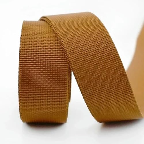 5 Meter 20/25/32/38/50 mm Nylon-Gurtband für Riemen, Rucksackband, DIY-Tasche, Schrägband, Nähzubehör-Braun-32 mm von GJUYTD