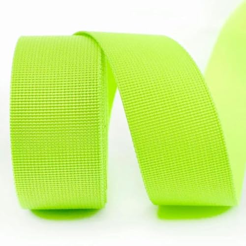 5 Meter 20/25/32/38/50 mm Nylon-Gurtband für Riemen, Rucksackband, DIY-Tasche, Schrägband, Nähzubehör-Fluoreszierendes Grün-25 von GJUYTD