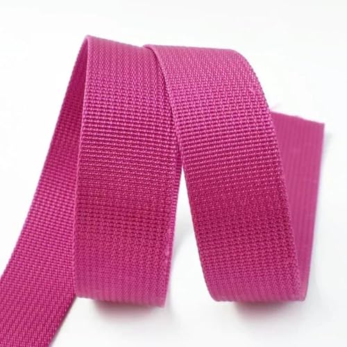 5 Meter 20/25/32/38/50 mm Nylon-Gurtband für Riemen, Rucksackband, DIY-Tasche, Schrägband, Nähzubehör-HotPink-25 mm von GJUYTD