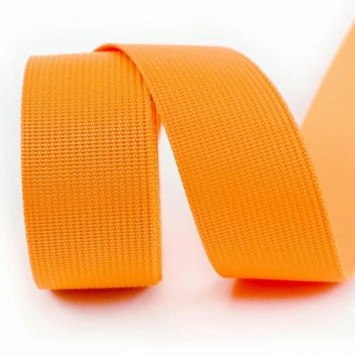 5 Meter 20/25/32/38/50 mm Nylon-Gurtband für Riemen, Rucksackband, DIY-Tasche, Schrägband, Nähzubehör-Orange-25 mm von GJUYTD