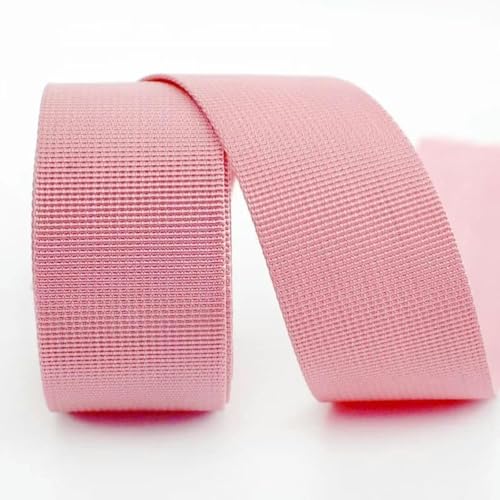 5 Meter 20/25/32/38/50 mm Nylon-Gurtband für Riemen, Rucksackband, DIY-Tasche, Schrägband, Nähzubehör-Rosa-38 mm von GJUYTD