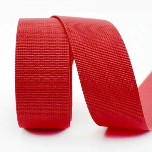 5 Meter 20/25/32/38/50 mm Nylon-Gurtband für Riemen, Rucksackband, DIY-Tasche, Schrägband, Nähzubehör-Rot-38 mm von GJUYTD