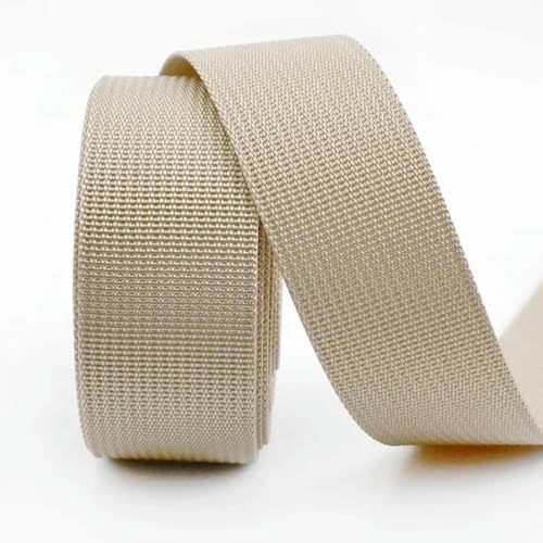 5 Meter 20/25/32/38/50 mm Nylongurtband für Riemen, Rucksackband, DIY-Tasche, Schrägband, Nähzubehör-Khaki-20 mm von GJUYTD