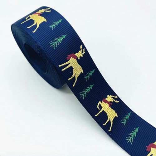 5 Yards 25 mm Weihnachtsband, bedrucktes Polyesterband für handgefertigte Schleifen, Weihnachtsdekorationen, DIY-Verpackungen- von GJUYTD