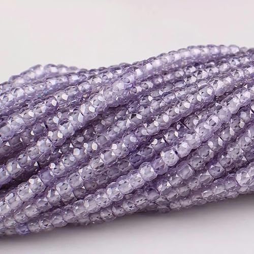 AAA 2 x 3,0 mm natürliche Zirkonperlen, mokkabraune lose Perlen, Edelstein, facettierte Zirkonperlen zur Schmuckherstellung, DIY-Zubehör, lila-violett, 10 Stränge (1700 Stück) von GJUYTD