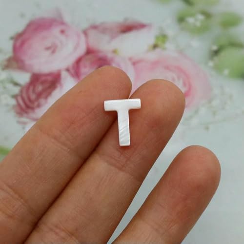 Natürliche Buchstabenperlen aus Perlmutt, weiß, unregelmäßig, AZ 26, Alphabet-Charm-Perlen, DIY-Schmuckzubehör für Freunde, T, 5 Stück, 12 mm Natürliche Buchstabenperlen aus Perlmutt, weiß, unregelmäßig, AZ 26, Alphabet-Charm-Perlen, DIY-Schmuckzubehör für Freunde, T, 5 Stück, 12 mm von GJUYTD