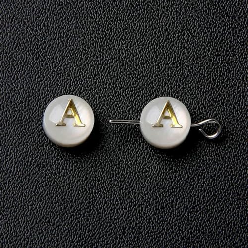 Natürliche Muschel-Alphabet-Perlen, rund, flach, goldfarben, Buchstaben aus Perlmutt, für die Schmuckherstellung, Armbänder, DIY-Zubehör, 8 mm, A, 10 Stück Natürliche Muschel-Alphabet-Perlen, rund, flach, goldfarben, Buchstaben aus Perlmutt, für die Schmuckherstellung, Armbänder, DIY-Zubehör, 8 mm, A, 10 Stück von GJUYTD