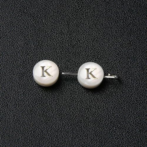 Natürliche Muschel-Alphabet-Perlen, rund, flach, goldfarben, Buchstaben aus Perlmutt, für die Schmuckherstellung, Armbänder, DIY-Zubehör, 8 mm, K, 26 Stück Natürliche Muschel-Alphabet-Perlen, rund, flach, goldfarben, Buchstaben aus Perlmutt, für die Schmuckherstellung, Armbänder, DIY-Zubehör, 8 mm, K, 26 Stück von GJUYTD