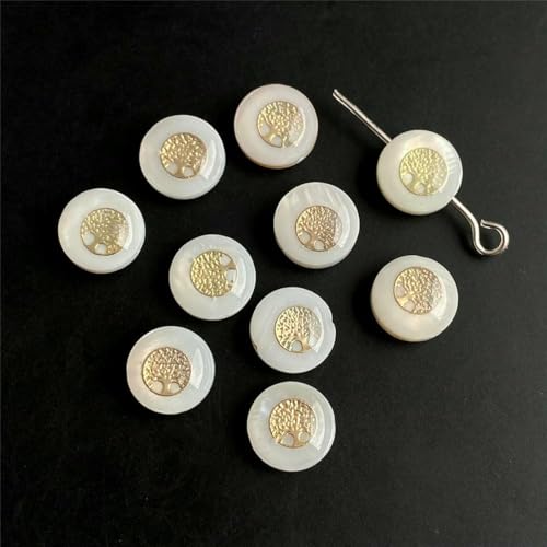 Natürliche Muschel-Alphabet-Perlen, rund, flach, goldfarben, Buchstaben aus Perlmutt, für die Schmuckherstellung, Armbänder, DIY-Zubehör, 8 mm, Lebensbaum 7–8 mm, 2 Stück Natürliche Muschel-Alphabet-Perlen, rund, flach, goldfarben, Buchstaben aus Perlmutt, für die Schmuckherstellung, Armbänder, DIY-Zubehör, 8 mm, Lebensbaum 7–8 mm, 2 Stück von GJUYTD