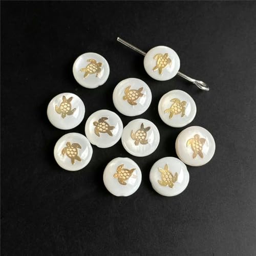 Natürliche Muschel-Alphabet-Perlen, rund, flach, goldfarben, Buchstaben aus Perlmutt, für die Schmuckherstellung, Armbänder, DIY-Zubehör, 8 mm, Schildkröte, 7–8 mm, 2 Stück Natürliche Muschel-Alphabet-Perlen, rund, flach, goldfarben, Buchstaben aus Perlmutt, für die Schmuckherstellung, Armbänder, DIY-Zubehör, 8 mm, Schildkröte, 7–8 mm, 2 Stück von GJUYTD