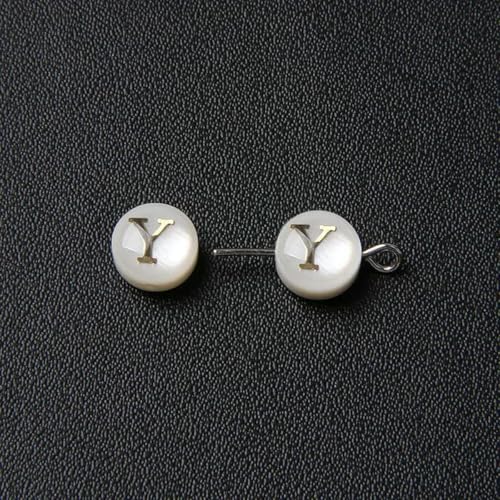 Natürliche Muschel-Alphabet-Perlen, rund, flach, goldfarben, Buchstaben aus Perlmutt, für die Schmuckherstellung, Armbänder, DIY-Zubehör, 8 mm, Y, 5 Stück Natürliche Muschel-Alphabet-Perlen, rund, flach, goldfarben, Buchstaben aus Perlmutt, für die Schmuckherstellung, Armbänder, DIY-Zubehör, 8 mm, Y, 5 Stück von GJUYTD