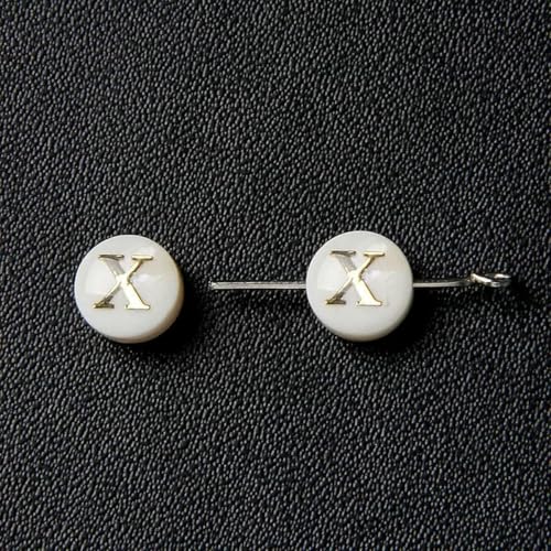 Natürliche Muschel-Alphabet-Perlen, rund, flach, goldfarben, Buchstaben aus Perlmutt, für die Schmuckherstellung, Armbänder, DIY-Zubehör, 8 mm, x 26 Stück Natürliche Muschel-Alphabet-Perlen, rund, flach, goldfarben, Buchstaben aus Perlmutt, für die Schmuckherstellung, Armbänder, DIY-Zubehör, 8 mm, x 26 Stück von GJUYTD