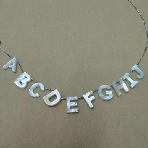 Natürliche Perlmutt Muschel Spacer Buchstaben Perlen für Schmuckherstellung Set DIY Armband Halskette Bulk 26 Alphabet-J Natürliche Perlmutt Muschel Spacer Buchstaben Perlen für Schmuckherstellung Set DIY Armband Halskette Bulk 26 Alphabet-J von GJUYTD