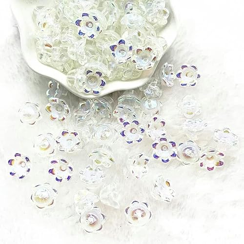 Neue 20 teile/los 7X12mm Bunte Glockenblume Lampwork Perlen Kappen Glas Spacer Perlen für Schmuck Machen DIY Armbänder Haarnadel-18 von GJUYTD