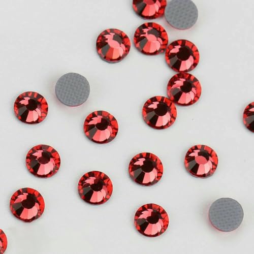 12 Schnitte Top Hotfix Flatback mit Kleber Strasssteine für Taschen Schuhe Kleidung Telefon DIY Nail Art-144 Indischrosa-1,4,0 mm SS4 1440 Stück von GJUYTI