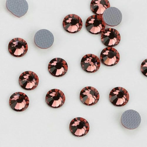 12 Schnitte Top Hotfix Flatback mit Kleber Strasssteine für Taschen Schuhe Kleidung Telefon DIY Nail Art-150 Blush Rose-5mm SS20 1440 Stück von GJUYTI