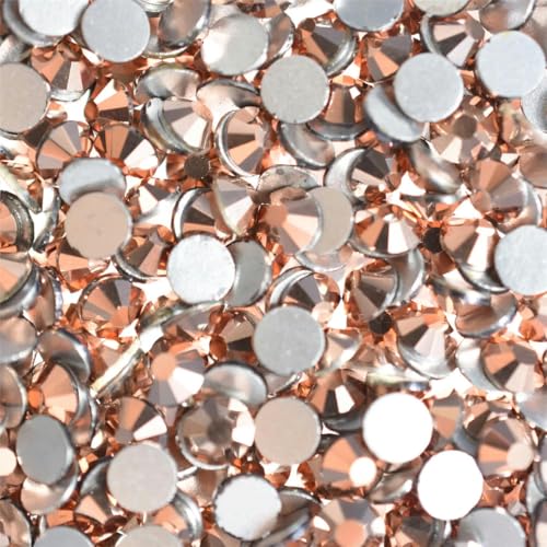 1440 Stück Glasperlen in Roségold für Nägel, Kristalle, flache Rückseite, Strasssteine, Brautkleider, Glitzer, Diamant-Strass-Edelstein-Dekorationen-82RoseGold-SS6-1440 Stück von GJUYTI